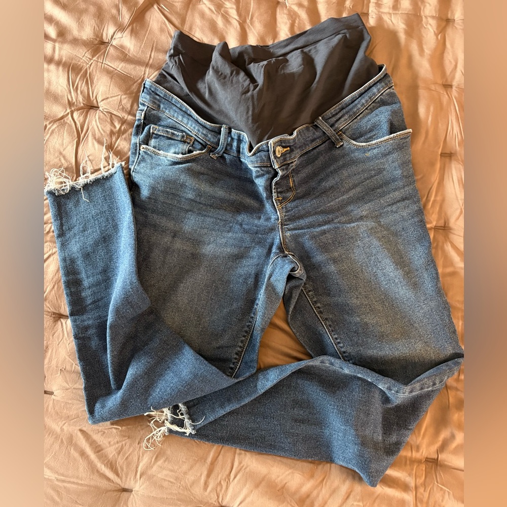 Maternity Dark Blue Stretch Denim Jeans
